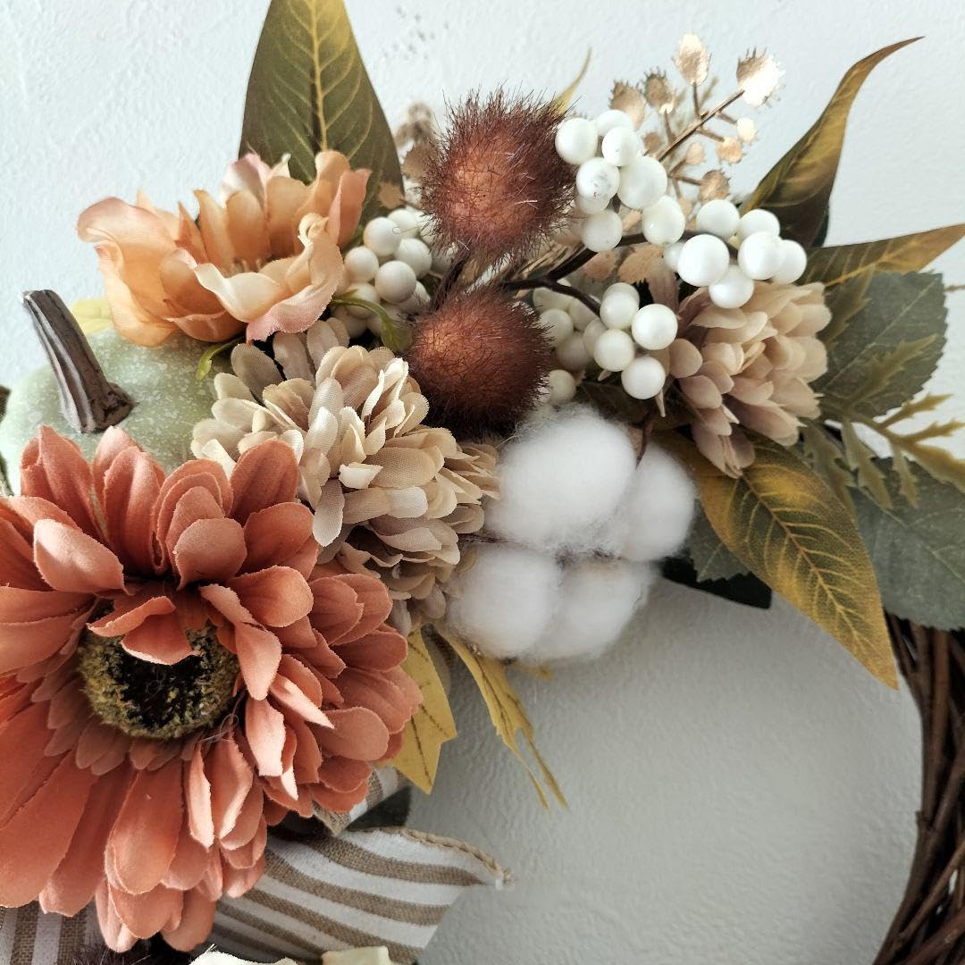 Amazon.co.jp: フラワーリース 秋のリース (ブラウン) ハーフリース